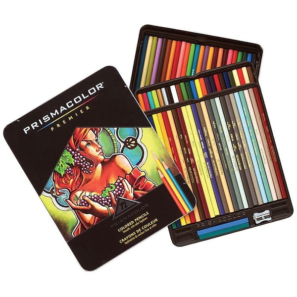 Prismacolor Color Pencils, Woodcase, Prisma, 72/ST, Assorted PK SAN3599TN - main